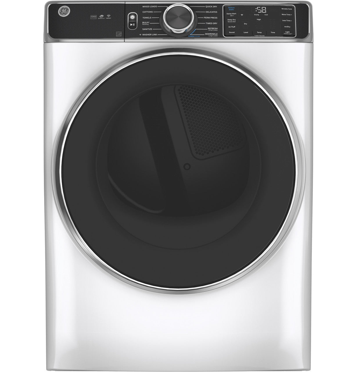 GE 7.8 cu. ft. Capacity Smart Front Load Electric Dryer - GFD85ESSNWW